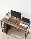 VASAGLE Tisch, Computertisch, Bürotisch, 120 x 60 x 76 cm, moderner Stil, für Arbeitszimmer, Schlafzimmer, Wohnzimmer, vintagebraun-schwarz LWD47X