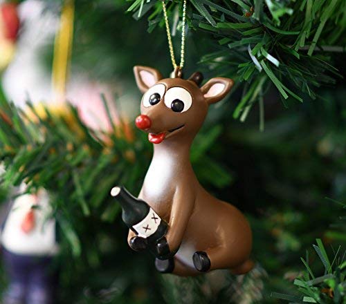Tree Buddees Rowdy Rudolph Funny Liquor Bottle Adult Christmas Ornament #TOP5