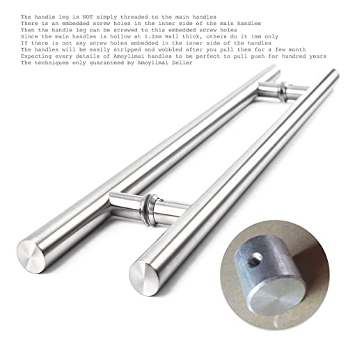 10432 Belle Modern Stainless Steel Sus304 Entrance Entry Commercial Office Store Front Door Handlesets Timber Wood Door Pull Push Handles Double-Sided (24 Inches /600X32Mm) #TOP5