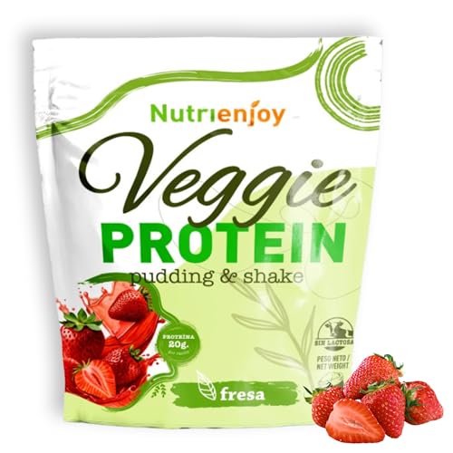 NutriEnjoy - Vegan Protein 800g | Proteina Vegana 100% Vegetal Premium | Proteína Vegana Sin Azúcares Añadidos | Proteina de Guisante Sin Lactosa | Proteína en Polvo (Fresa)