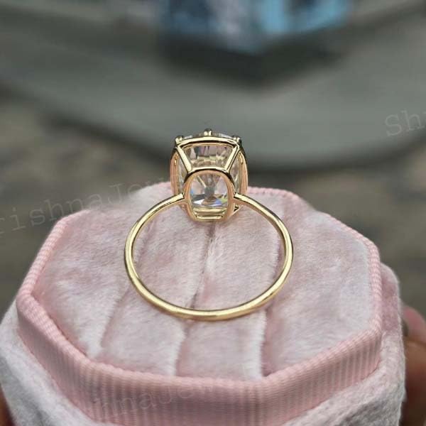 Old Mine Elongated Cushion Cut Moissanite Ring Engagement Ring 14K Solid Gold Antique Diamond Wedding Promise Ring For Love3