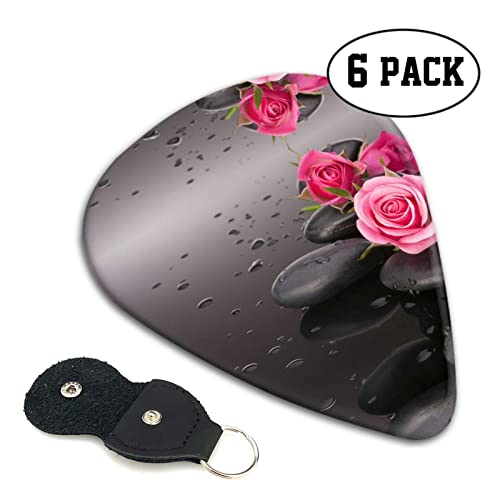 Spa Stone and Rose Flowers Lot de 6 médiators pour guitare acoustique, guitare électrique, basse, ukulélé – fins, moyens… - Les Beatles, Paul McCartney, John Lennon, RIngo Starr, George Harrison Spa Stone and Rose Flowers Lot de 6 médiators pour guitare acoustique, guitare électrique, basse, ukulélé – fins, moyens… – Image 3
