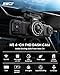 IIWEY N5 4 Channel Dash Cam 360° View, 1080P Front and Rear Inside, Left Right Dash Camera for Cars, 8 IR Lamps Night Vision, 5G WiFi & APP Control, G-Sensor, Parking Mode, with a Free 128GB SD Card