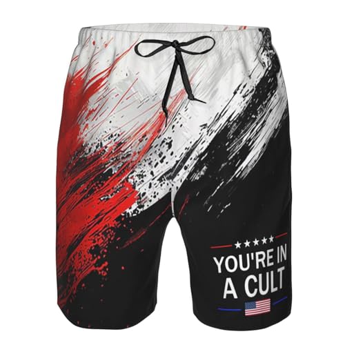 Board Shorts,You're in A Cult Mens Swim Trunks,Quick Dry Swim Shorts Beach Short Summer Swimwear with Pockets2