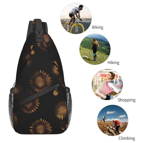 Mochila cruzada deportiva negra para senderismo unisex miniatura 6