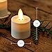 Luminara Flickering Flameless Pearl Ivory Tealights - Warm LED Light Flame Votives - Battery Operated Decor for Dining Room Table Centerpieces, Fireplace Mantel, Dinner Party, Reception - Set of 4