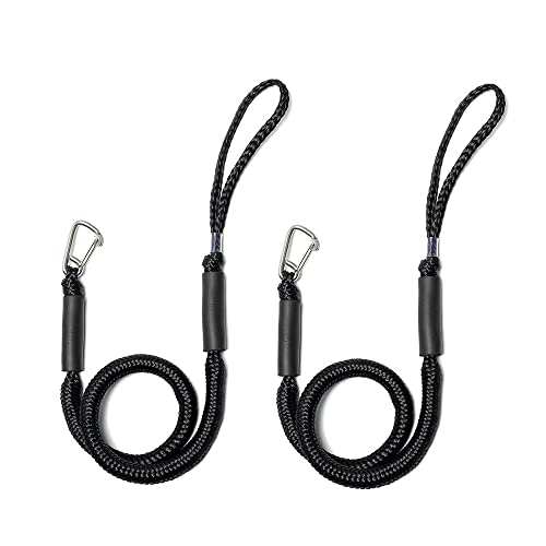 NIUTRIP Bungee Cord Dock Line with Stainless Steel Clip Boat Rope Mooring String with Foam Float for Docking,Kayak,Watercraft,SeaDoo,Jet Ski,Pontoon,Canoe,Power Boat Accessory,4-5.5ft,2 Pack