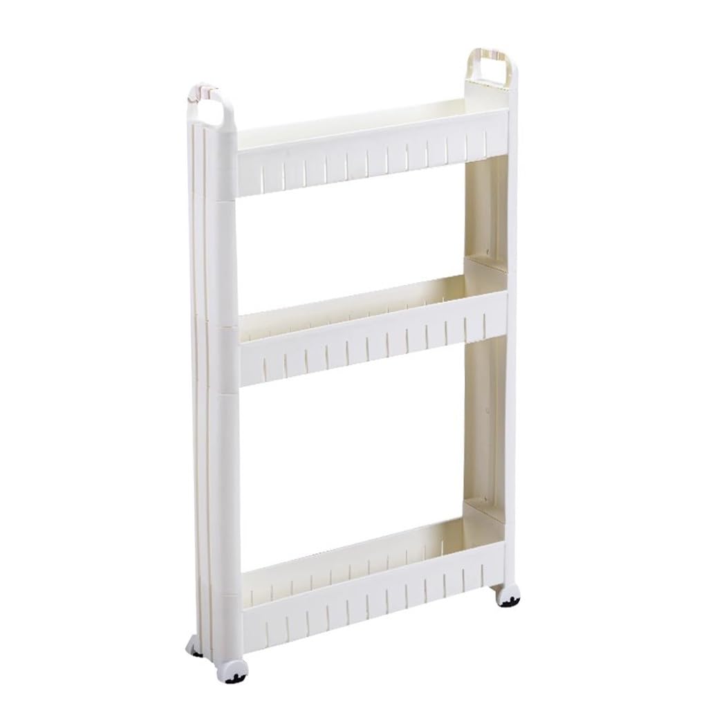 Carro de almacenamiento de 3 niveles que ahorra espacio para cocina, baño y dormitorio, carrito utilitario compacto con ruedas para espacios reducidos (color: 10 cm)
