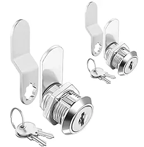 Sartatue Cabinet Cam Locks Keyed Alike, 5/8'' Fits on 3/8'' Max Door Thickness, Secure File Drawer Mailbox RV Storage Replacement Set, Zinc Alloy (5/8 Inch 2Pcs)