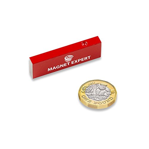 2 Alnico Rechteckige Balkenmagnete Für Wissenschaft, Bildung, Experimente, Schüler und Lehrer - 12,5mm x 5mm x 40mm - 0,6kg Zug