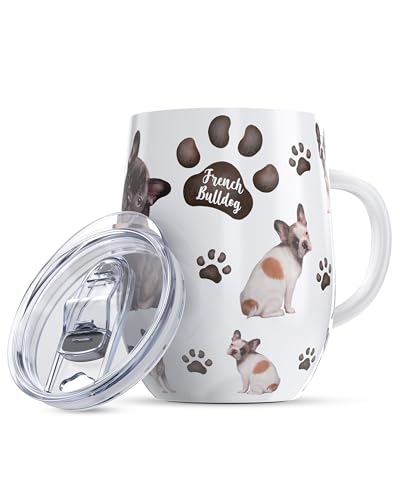 Greenline Goods 12oz French Bulldog Insulated Tumblers with Lids ...
