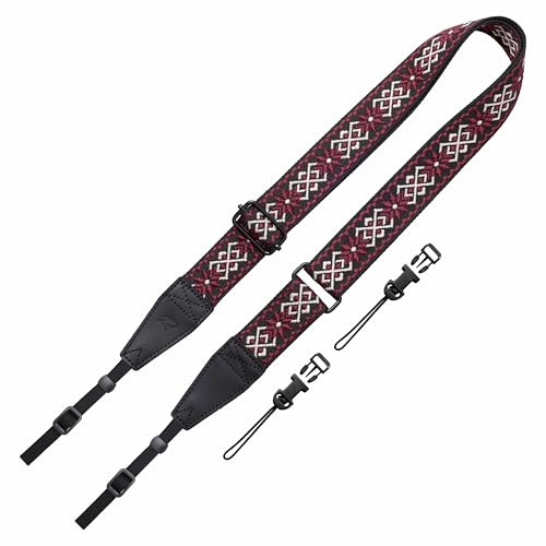 Image of Padwa Lifestyle Adjustable Camera Strap - 1.5 inch Top Layer Cowhide Head Camera Straps for Photographers, Cotton Adjustable Neck Shoulder & Crossbody Strap Quick Release for All Cameras and Binoculars