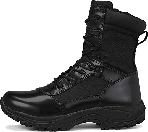 TACTICAL RESEARCH TR Men's Class-A TR908Z WP 8" Black High-Shine Leather Waterproof and BBP-Proof Side-Zip Dress Uniform Tactical Boot for Patrol or Parade3