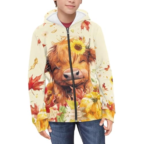 Kids Zipper Sweatshirt 6-16 Girls Boys Fall Hoodies with Pocket3