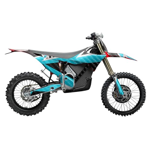 Carbon Fiber Stark Varg MX 2023-2025 Graphics Kit Wrap - Bars and Bolts Cyan - Varg MX Skin - Premium 3M Vinyl Protective Wrap Decal Cover - Easy to Apply | Crafted in The USA by MightySkins