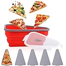 ICNESS Pizza Storage Container Expandable,Pizza Container with 5 Microwavable Serving Trays,Adjustable Pizza Slice Container,Reusable Pizza Storage to Organize Save Space ,Microwave Safe