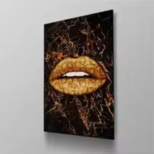 Peinture art mural lèvres sexy colorées grand format 80x120 cm pour décoration salon