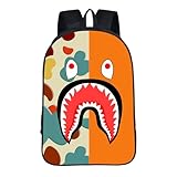 Kids Backpack, Camouflage Shark Mouth Backpack Back to School Book Bag Laptop Backpack for 4-12 Years Old Boys, Girls, School, Travel, Work, 17 Inch (Camouflage-1)