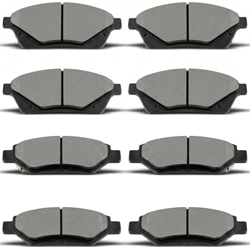 evkingauto D1422 D1337 8pcs Front Rear Ceramic Brake Pads