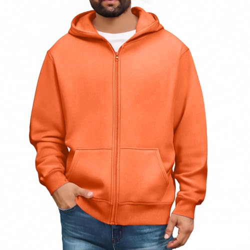 GOFULY Zip Up Hoodies For Men Lightweight Fleeced Sweatshirts Fashion Hooded Winter Outdoors Pullover Hoodie With Pockets