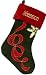 18" Velvet Olive/Red Cuff Ribbon Snowflake Personalized Christmas Stocking