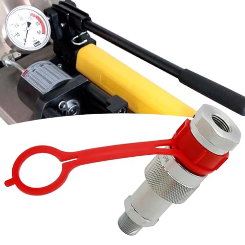 Image of Taper Face Coupling 3 /8' NPT with 2 Dust Caps C-604 10,000 PSI High Pressure High Flow Connect and Disconnect Hydraulic Quick Connect Couplings
