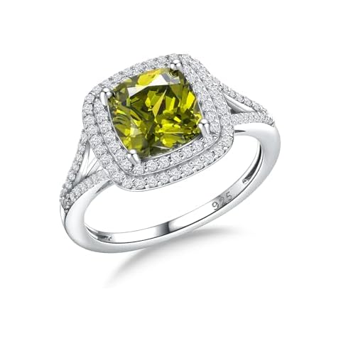 RANDES 925 Sterling Silver Peridot Ring Cover