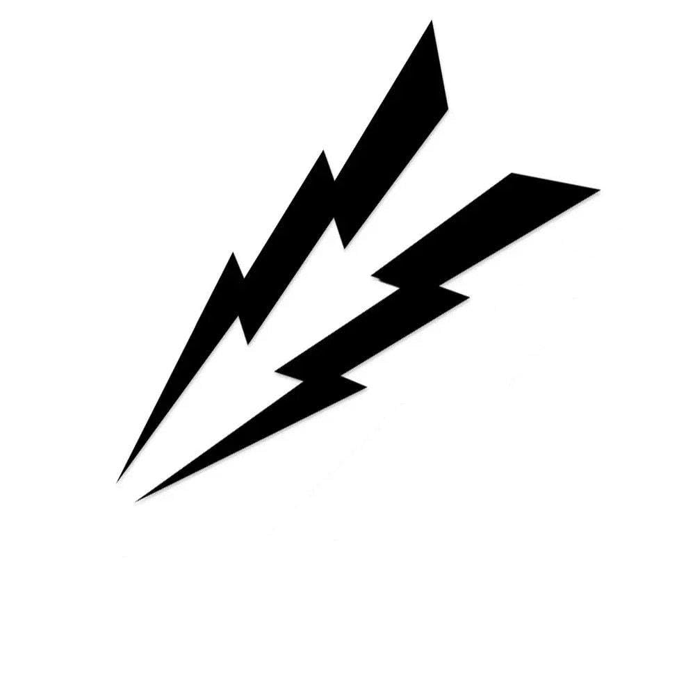 Auto Accessory 1Pair Lightning Motorcycle Stickers Reflective Self-Adhesive Waterproof Car Decal(Black)