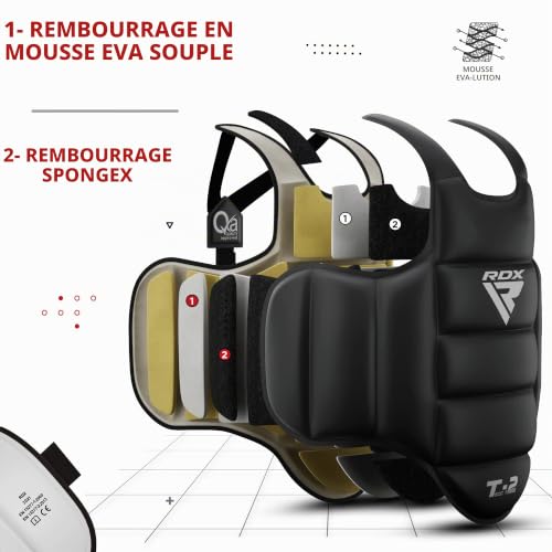 RDX TKD Plastron de Boxe Protection MMA Pro Advance Corps Chest Protector Garde Armour Petit(Réversible) – vue 4