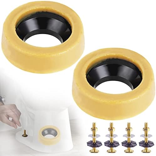MENTY Extra Thick Toilet Wax Ring for 3" or 4" Drains Toilet Wax Rings Can be Used to Install or Replace Old or New Toilets with A Perfect Leak-Proof Seal. Yellow 2-Piece Set.