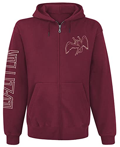 Veste à capuche Led Zeppelin homme sweat zippé maroon merch officiel musique rock