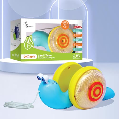 Image of R for Rabbit Orapple Snail Tune Musical Pull-Along Toy for Baby |Lights, Music & Smooth Wheels | Safe Design Injury-Free Edges | Enhances Sensory, Auditory & Motor Skills 12+ Months Kids (Blue Yellow)
