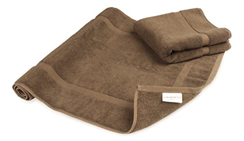 SALBAKOS 100% Turkish Cotton Bath Mat Set 2-Piece - 20x34 inch, Premium Quality Hotel & Spa Collection, Soft, Absorbent, Long Lasting, Durable Bathroom Rugs | Made in Turkey (Chocolate, 2 Bath Mats) - Thumbnail 7
