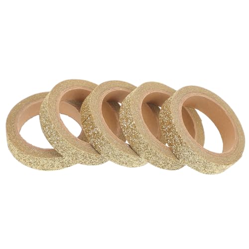 Cinta Washi para scrapbooking SECFOU set decorativo de 5 rollos finos brillantes