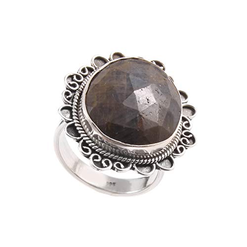 Bague saphir bleu en argent sterling 925 véritable de taille 59,25