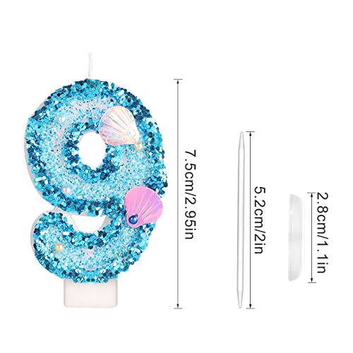 KINBOM 7,5cm Candele Numeri Torta, Glitter Candela...