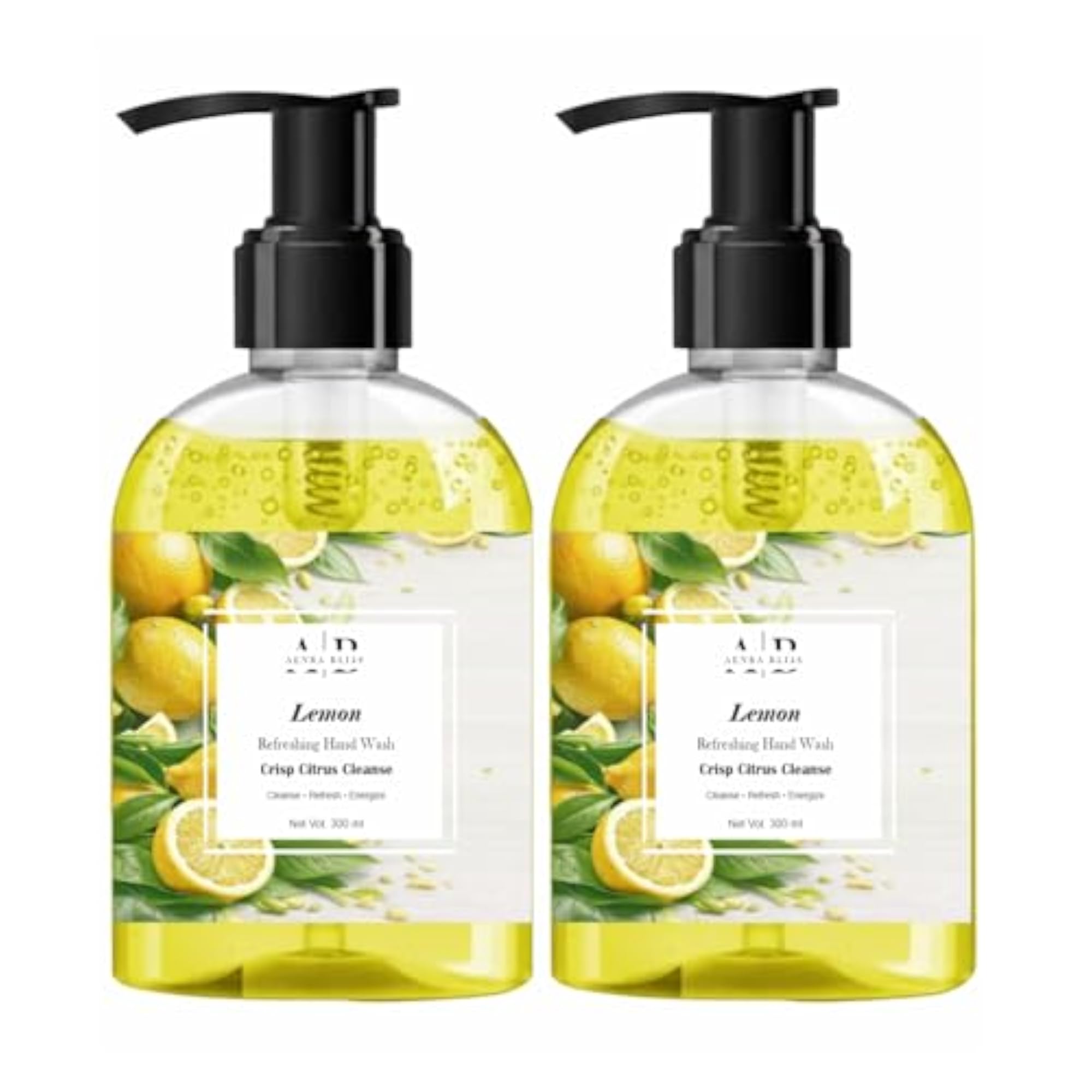 Lemon Refreshing Hand Wash, Citrus Liquid Soap Pack of 2