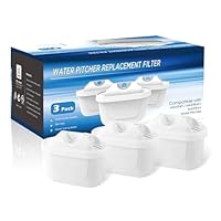 3 Pack Cartuccia per filtro, filtri riduce cloro, calcare, PFAS e metalli, dell'acqua compatibile con Brita Maxtra+, Brita Style, Mavea Elemaris XL