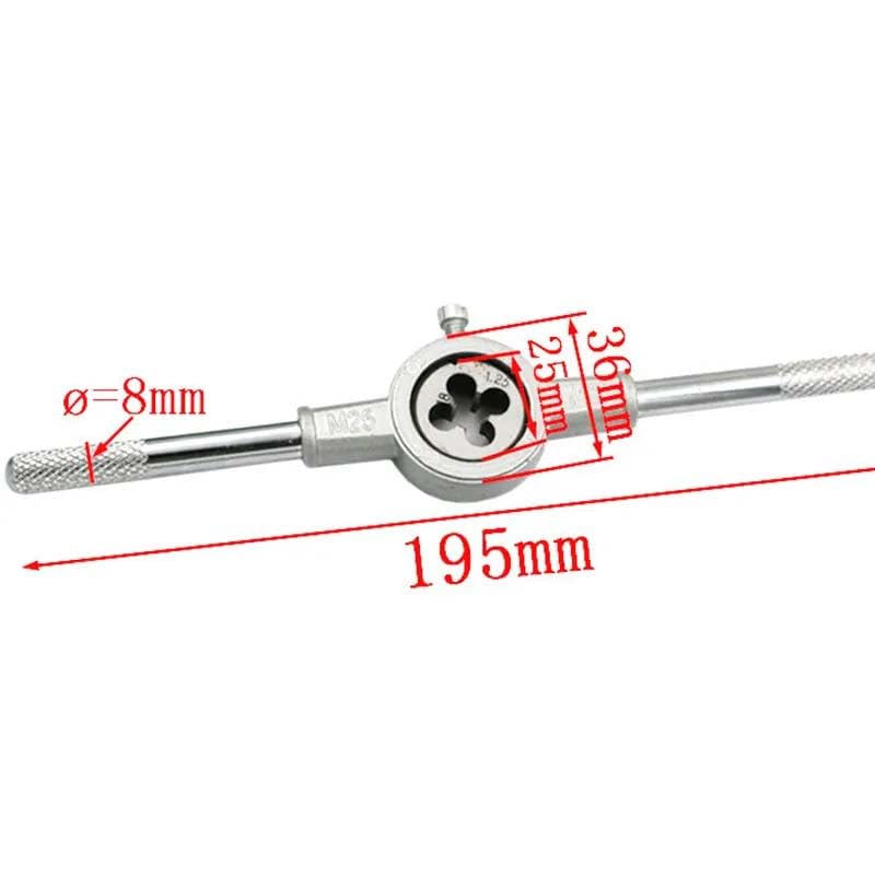 A AND S TOOLS® 8Pcs/set Die Wrench Kit HSS Metric Screw Die M3/M4/M5/M6/M8/M10/M12 Circular Threading Die Hand Tools Kit with Wrench 2