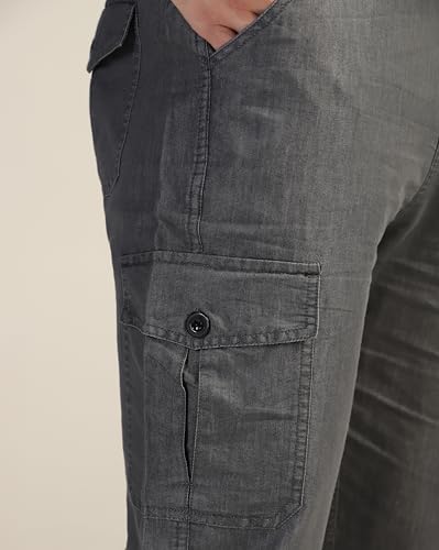 Image of TAGDO Men's Straight Fit Cotton Cargo Jeans Pant (2040)