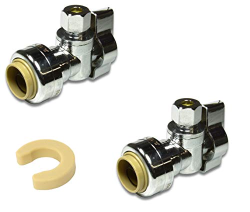 Push Fit Valve 1/2" Nom x 1/4" OD Compression, With Dismount Clip Tool