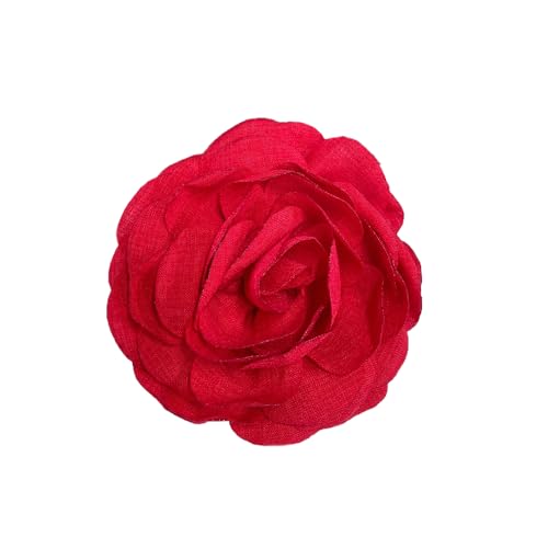 Image of Dainty Fabric Peony Flower Brooches Pin Delicate Camellia Flower Brooch Classic for Women Wedding Party Dance Banquet Elegant Lapel Pins Dress Suit Ceremony Clothes Accessories Jewelry Gifts 100mm