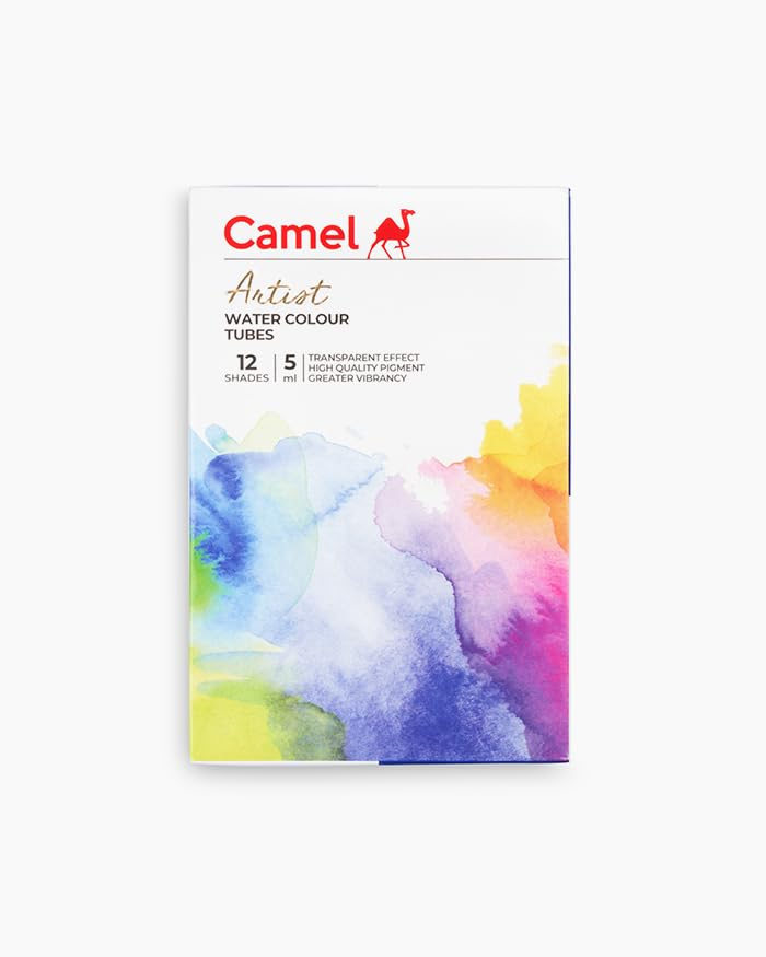 Camel Artist Water Colours Set of 12 Shades x 5ml Tubes | Rich Pigmented Watercolour Paints for Artists, Students & Hobby Painters | Smooth Blendable Colours for Paper, Illustration & Creative Artwork-picture-21