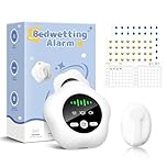 Prabensei Wireless Bedwetting Alarm for Boys and Girls, USB Rechargeable, High-Sensitivity Sensor, 3 Alert Modes, White, ABS Plastic