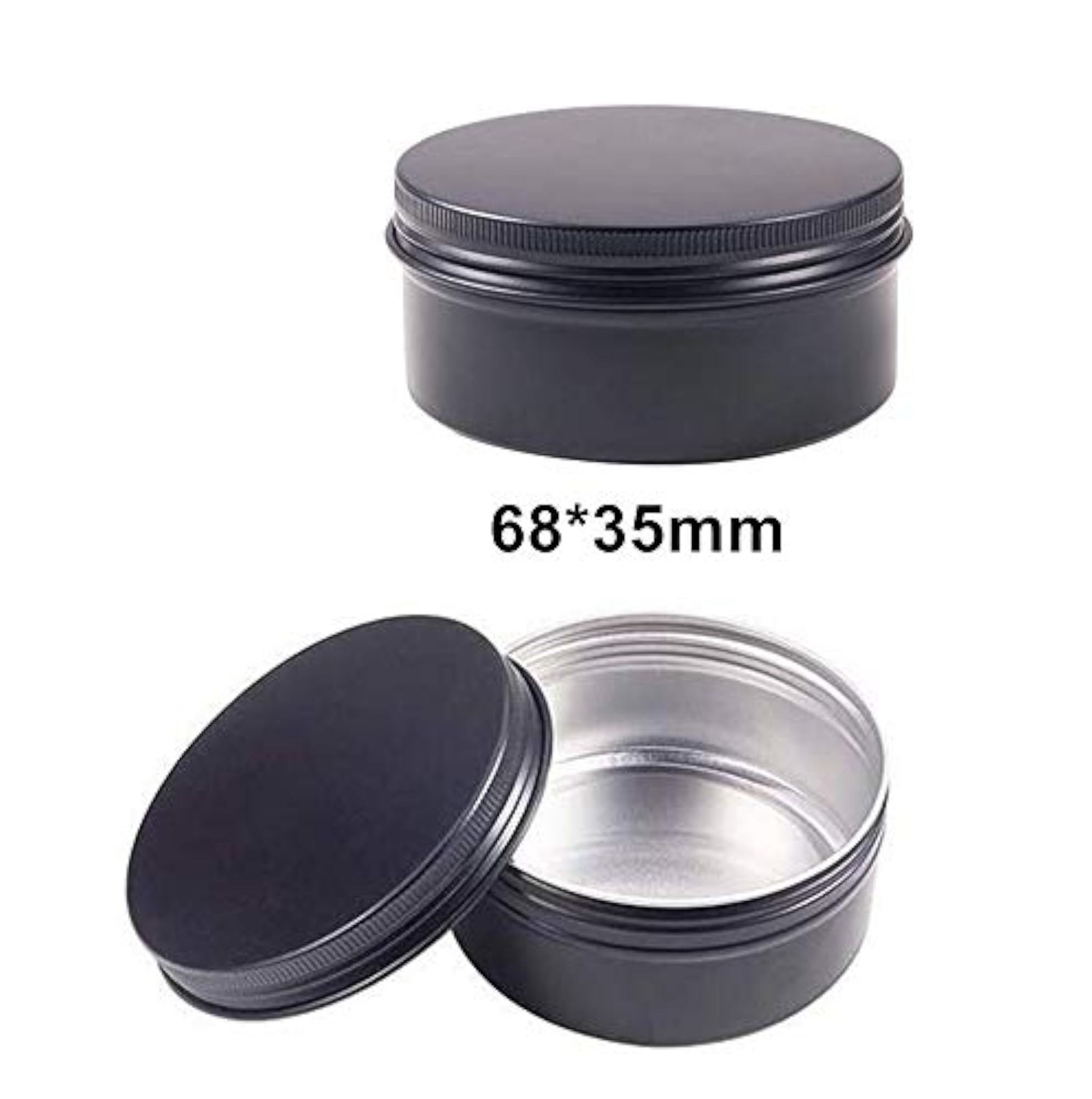 18 Pack Black Aluminium Metal Tin Containers