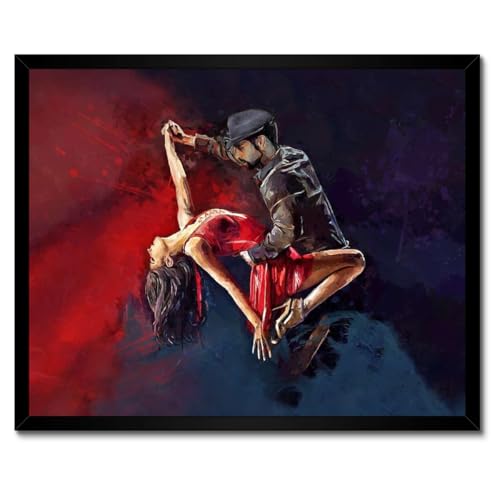 Tango Danses passionnées cadre blanc 50x40cm pour vibrer au rythme de l'art