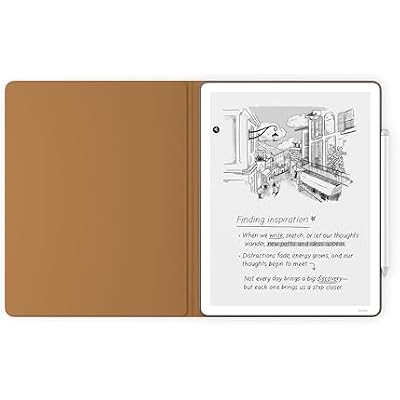 Introducing Amazon Kindle Scribe Executive Folio Cover with Magnetic Attach, Sleek Protective Case - Premium Leather