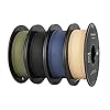 Matt PLA Filament 1.75mm 2KG, TINMORRY Filament 1.75 PLA, Filament-3D-Druckmaterialien, Black+Army Green+Dark Blue+Khaki