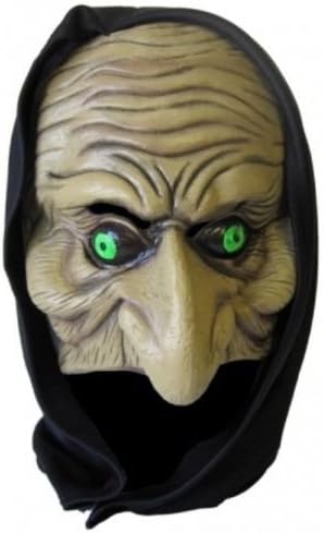 Halloween Latex Face Mask With Hood Half Witch