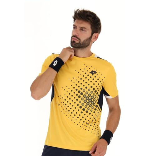 T-shirt Lotto Top IV Jaune maillot de sport respirant homme stretch